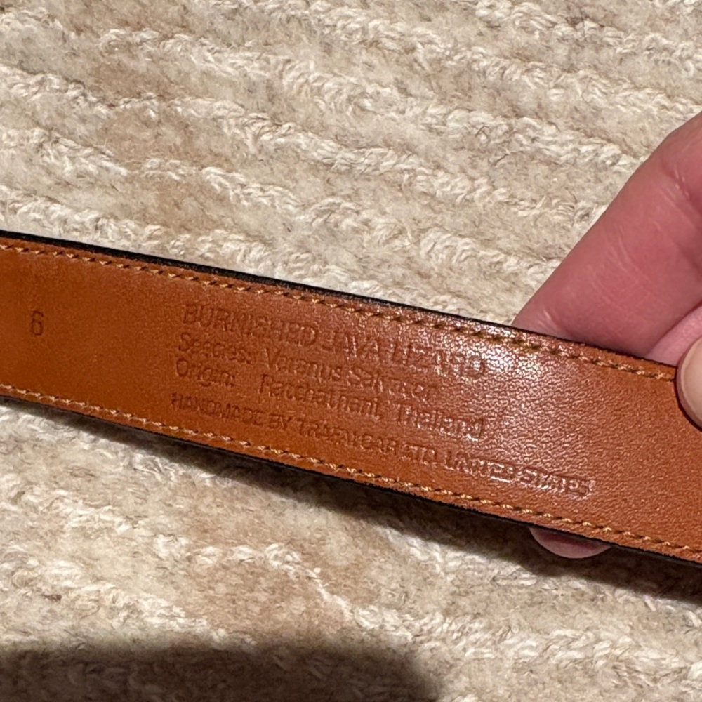 Trafalgar Burnished Java Lizard Black Leather Belt - image 4